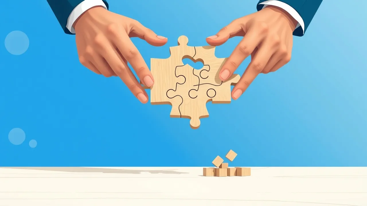 Two people collaborating to solve a puzzle, representing human-AI partnership.