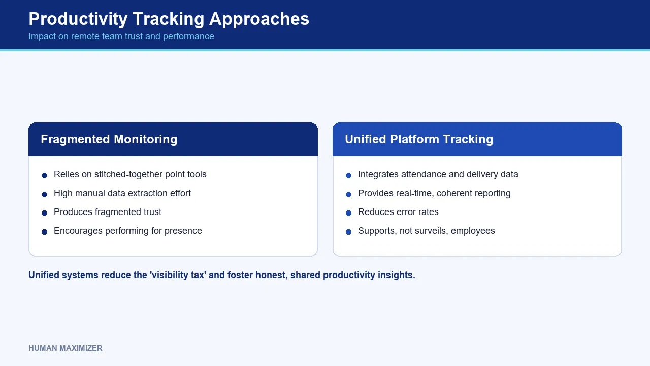 Productivity Tracking Approaches — Impact on remote team trust and performance