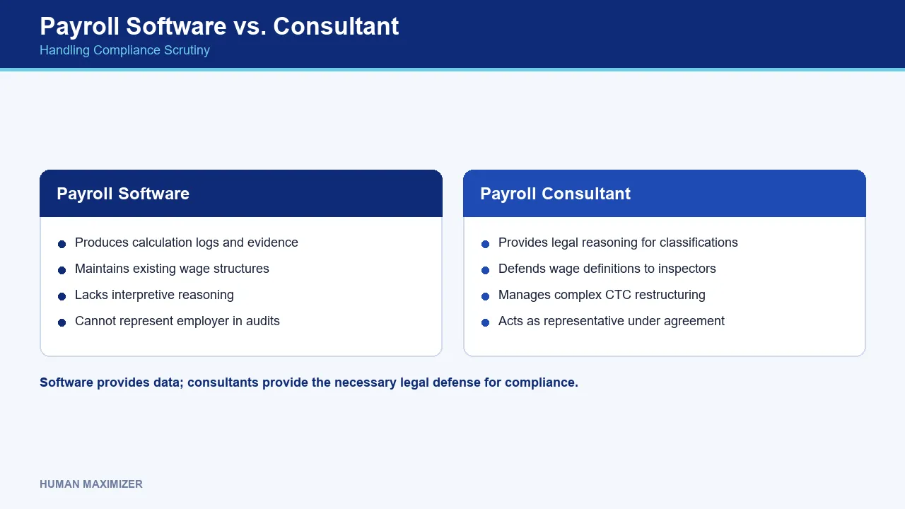 Payroll Software vs. Consultant — Handling Compliance Scrutiny
