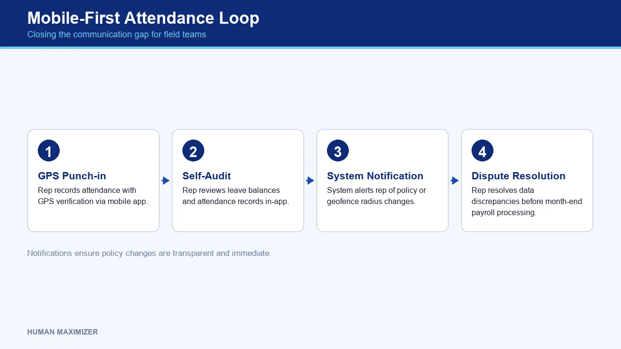 Mobile-First Attendance Loop — Closing the communication gap for field teams