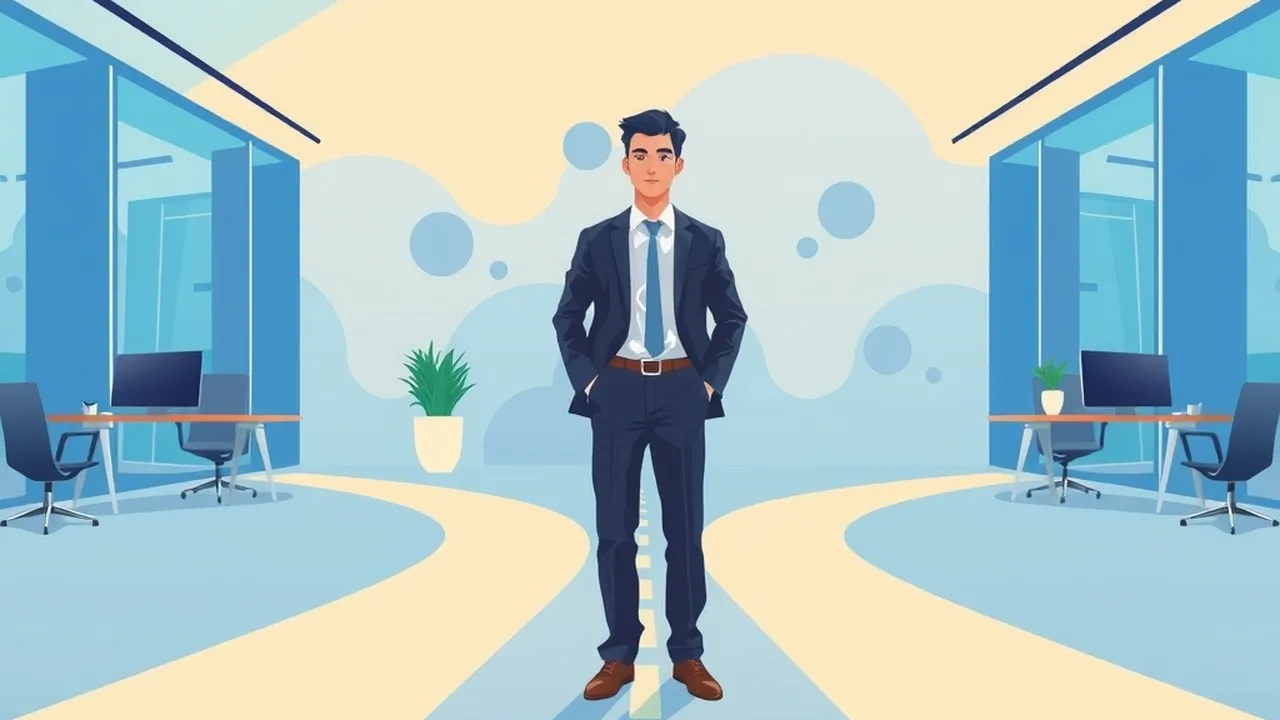 A person standing at a crossroads, representing the choice between rigid policy and adaptive compliance.